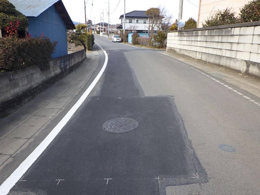 公共下水の工事を終えた道路